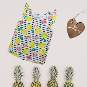 24 Month Girl Tee with Ruffle Short Sleeves